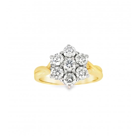 Pre Owned 18ct Diamond Cluster Ring ZX897